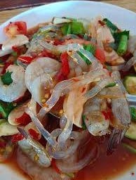 ตำเส้นแก้วกุ้งสดปลาร้า