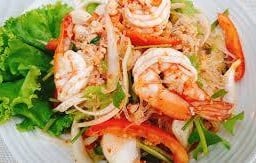 ยำวุ้นเส้นหมูสับกุ้งสุก