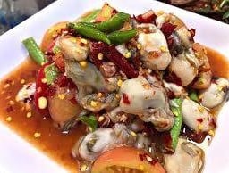 ตำเกาเหลาหอยนางลมปลาร้า