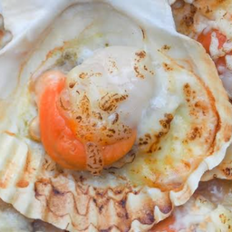 หอยเชลล์ติดไข่ย่างชีส 10 ฝา ใหญ่