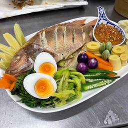 ปลาทับทิมนึ่งแจ่ว