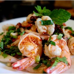 ลาบกุ้งสด