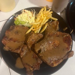 สเต๊กสันคอหมู+สเต๊กหมูพอร์คช้อป