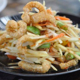 ตำปูปลาร้าแคปหมู