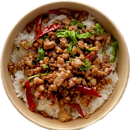 กะเพรา หมูสับ ราดข้าว
