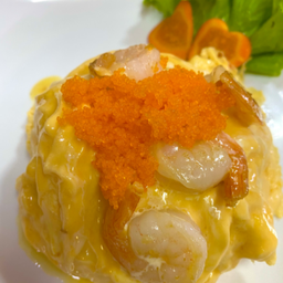 ข้าวไข่ข้น นมสด กุ้ง