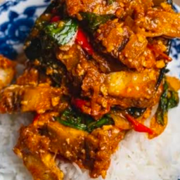 ข้าวหมูผัดพริกเผา