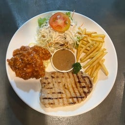 สเต็กหมูสันนอก (ไม่ติดมัน)