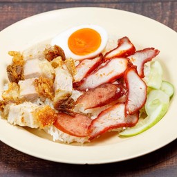 ข้าวหมูแดงหมูกรอบ
