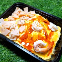 ข้าวไข่ข้นกุ้งมันกุ้ง+แฮมไก่ (ขออภัยมันกุ้งหมด)