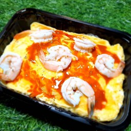 ข้าวไข่ข้นกุ้ง ราดมันกุ้ง