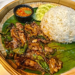 ข้าวกั้งผัดพริกเผา (น้ำจิ้มซีฟู้ด)