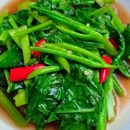 ข้าวราด_ผัดคะน้าน้ำมันหอย