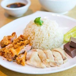 ข้าวมันไก่ต้ม+ทอด