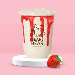 นมหมีสตอเบอรี่เย็น