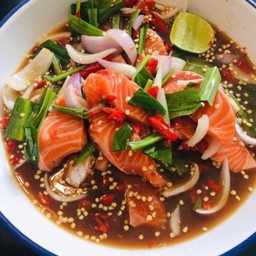 Spicy Salmon Salad With Fermented Fish Sauce Recipe