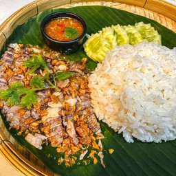 ข้าวกั้งกระเทียมพริกไทย (น้ำจิ้มซีฟู้ด)