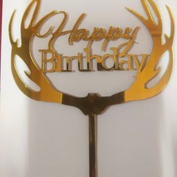 ป้าย HBD (ใหญ่) เขากวาง สีทอง 1 ชิ้น