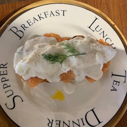Poached eggs and Parmesan cream