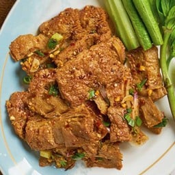 น้ำตกอีสานแซ่บเจ          Namthok J Thai style spicy salad with plant-based