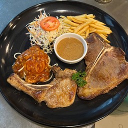 สเต็กพอคร์ชอพ+เนื้อ