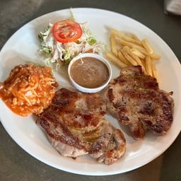 สเต็กหมูสันคอ +สันคอ