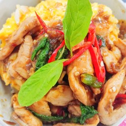 ข้าวไข่ข้น+กะเพราไก่