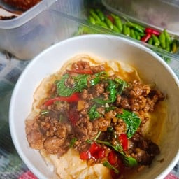 ข้าวไข่ข้น+กะเพราหมูสับ