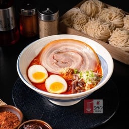 ราเมนซุปหม่าล่าหมูสามชั้นชาชู - Mala Pork Belly Chashu Ramen ( เบจ ทงคตสึซุป)