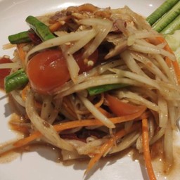 ตำสุขอีสานแซ่บ (เผ็ดมาก)          i-Sarn papaya salad (very spicy)