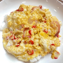 ข้าวไข่ข้นกุ้งพริกสด