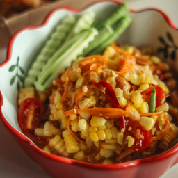 ตำข้าวโพดเจ          Spicy sweet corn salad J