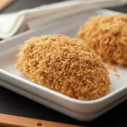 Soft bun filled with signature egg cream and topped with pork flosss from Singap