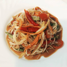 ตำซั่วสุขแซ่บ          i-Sarn spicy rice noodle and papaya salad