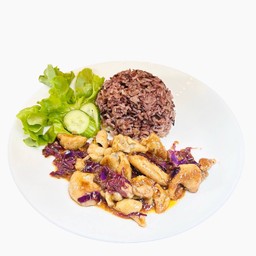 ข้าวยำหนังไก่แซ่บ (คลีนแตก)