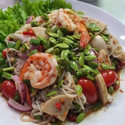 ยำขนมจีนหมูยอกุ้ง