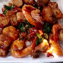 เพาหมูกรอบ+กุ้ง