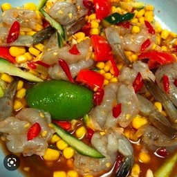 ตำข้าวโพดกุ้งสด