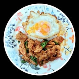 กะเพราหมูชิ้นราดข้าว🌿