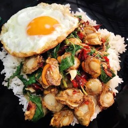 ข้าวกะเพราหอยเซลล์