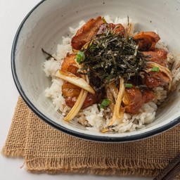 ข้าวหน้าไก่คาราเกะสไตล์ญี่ปุ่น Jap style chicken karage with rice