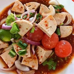 ยำหมูยอ+ไข่แดงเค็ม