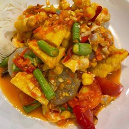 ตำข้าวโพดกุ้งสด