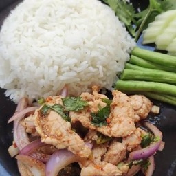 ข้าวราดน้ำตกหมู