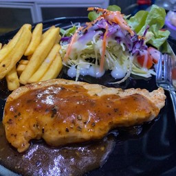 สเต็กไก่พริกไทยดำ