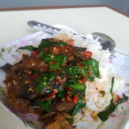 กระเพราไข่เยี่ยว