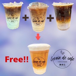 เมนูกาเเฟ 3 เเก้ว ฟรีชาไทย 1เเก้ว