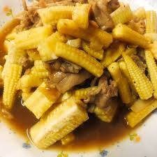 ข้าวโพดอ่อนผัดน้ำมันหอย