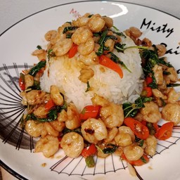 🔥เปิดแล้ว🔥กระเพรากุ้งกะต่อม🔥 (KaPrao Shrimp)