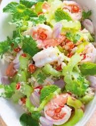 ยำมะระกุ้งสด